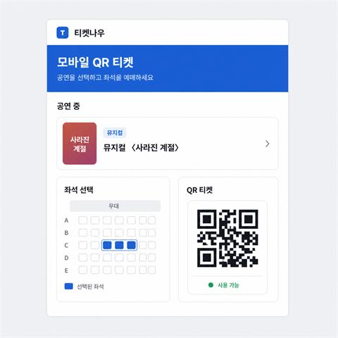 공연 관객 CRM · QR 발권 SaaS 화면